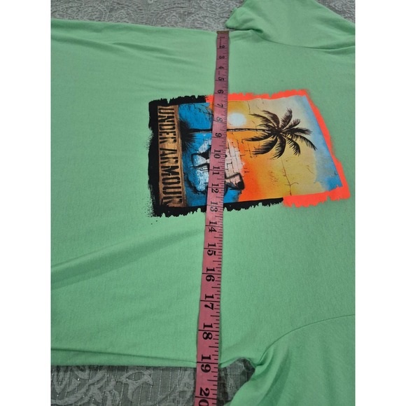 Under Armour Boys T-Shirt YXL Youth Extra Large Green Palm Tree‎ Graphic - Picture 6 of 7